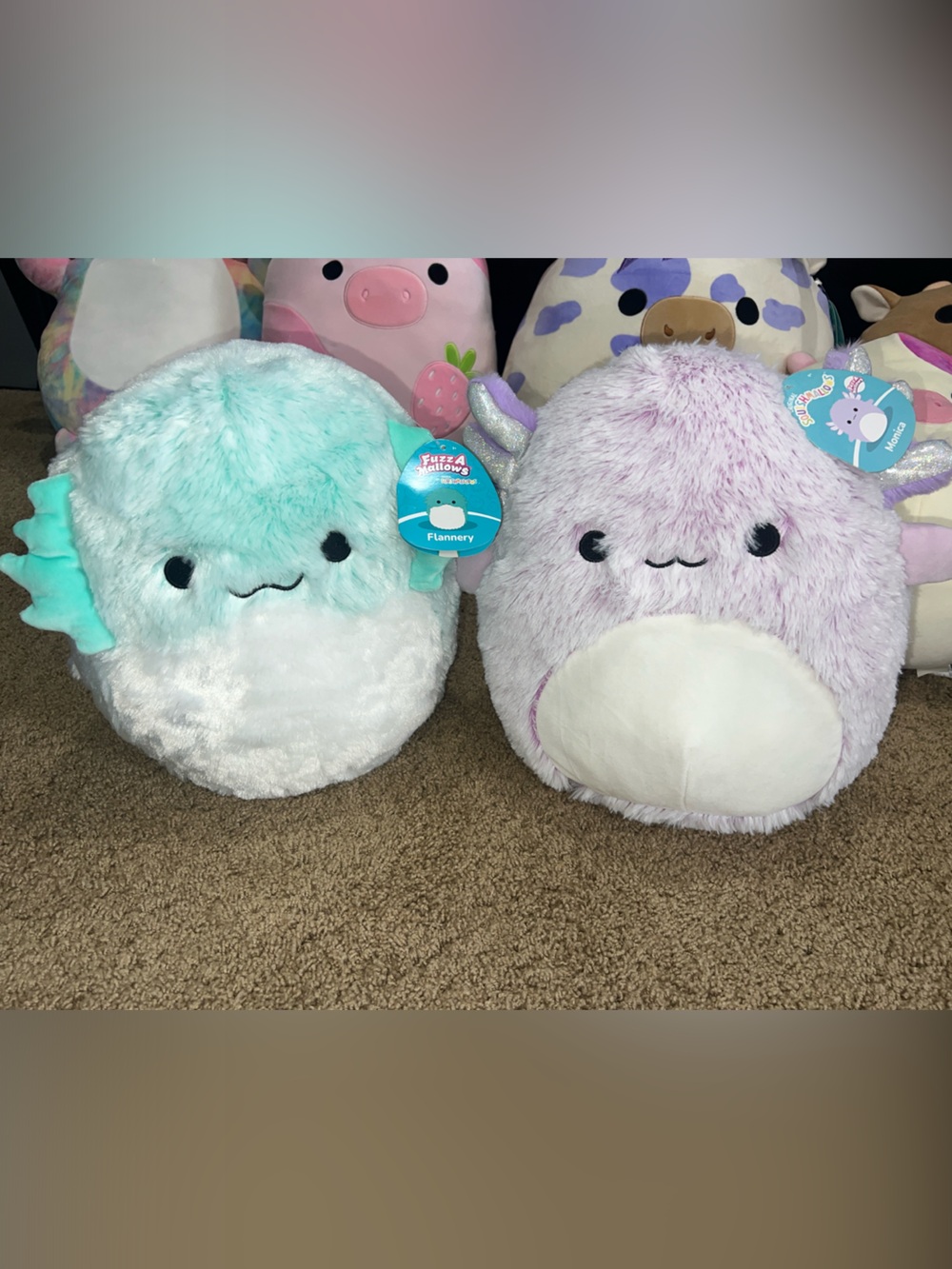 Squishmallows Plush Pair - Mint & Lavender Smiley Characters